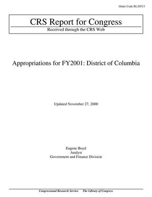 Primary view of Appropriations for FY2001: District of Columbia