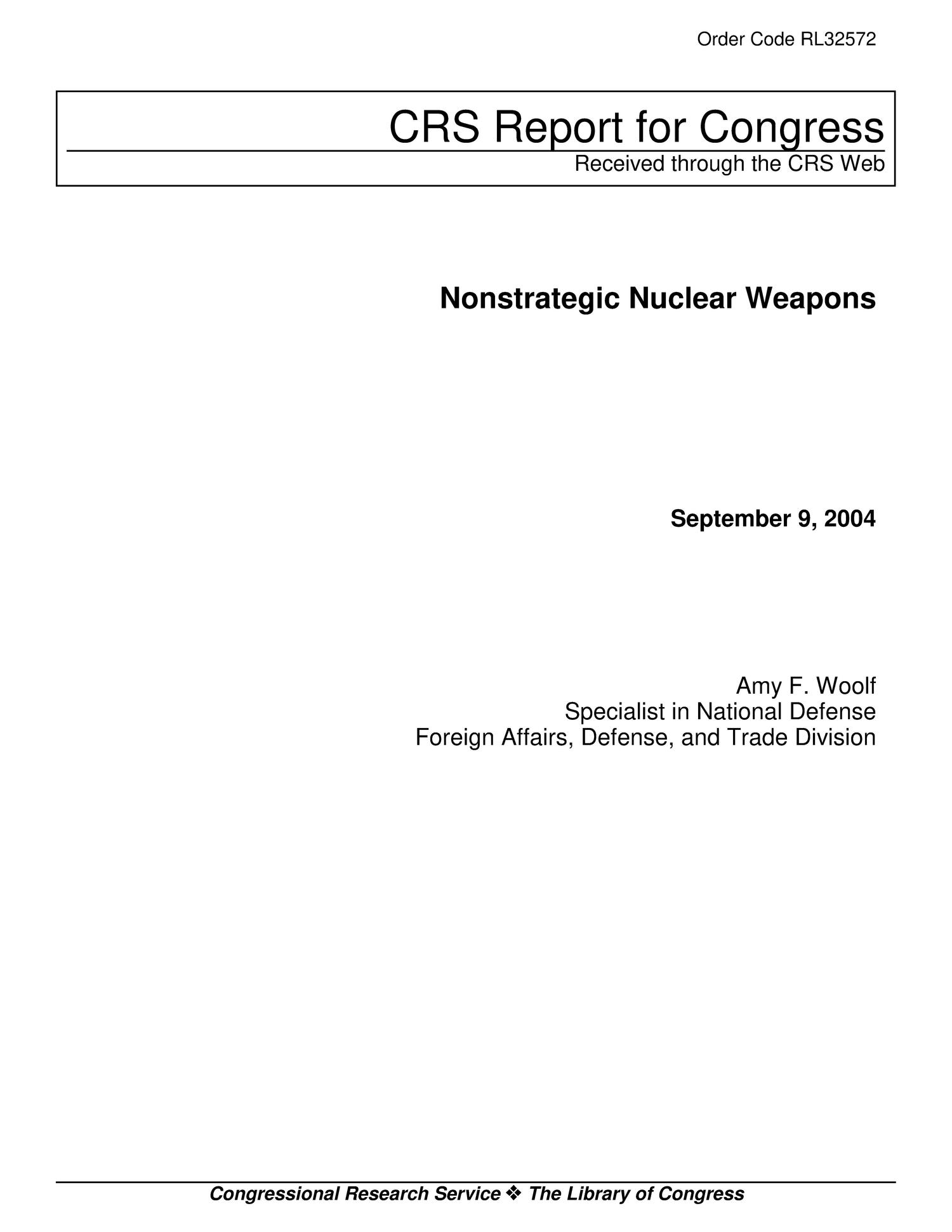 Nonstrategic Nuclear Weapons
                                                
                                                    [Sequence #]: 1 of 29
                                                