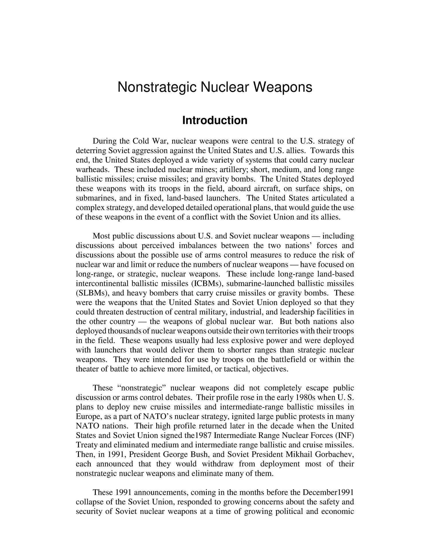 Nonstrategic Nuclear Weapons
                                                
                                                    [Sequence #]: 4 of 29
                                                