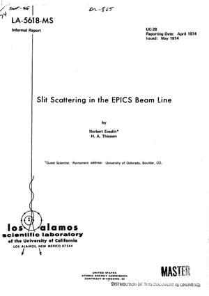 Primary view of Slit scattering in the EPICS beam line