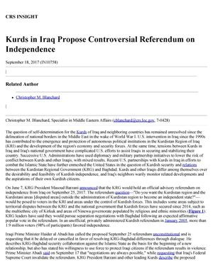 Primary view of Kurds in Iraq Propose Controversial Referendum on Independence