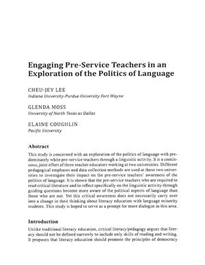 Engaging Pre-Service Teachers in an Exploration of the Politics of Language