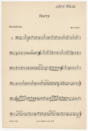 Primary view of Hurry: Trombone Part