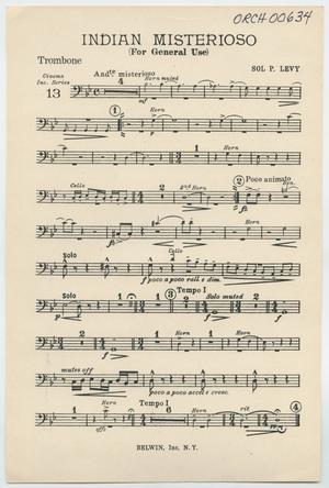 Primary view of Indian Misterioso: Trombone Part