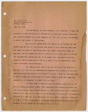 Primary view of [Letter to Lawson Long]