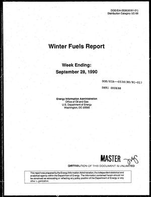 Primary view of object titled 'Winter Fuels Report: Week Ending September 28, 1990'.