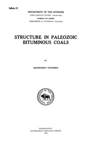 Primary view of Structure in Paleozoic Bituminous Coals