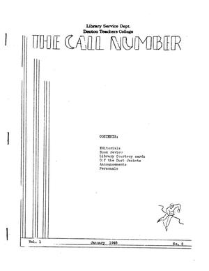 Primary view of object titled 'The Call Number, Volume 1, Number 5, January 1940'.
