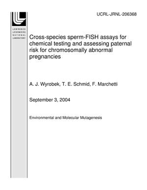 Primary view of Cross-species sperm-FISH assays for chemical testing and assessing paternal risk for chromosomally abnormal pregnancies
