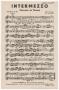 Musical Score/Notation: Intermezzo: Clarinets in Bb Part
