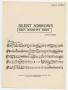 Musical Score/Notation: Silent Sorrows: Flute Part