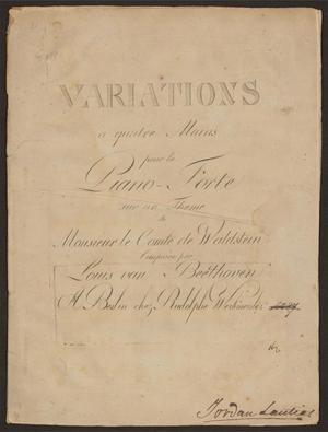 Primary view of Variations à quatre mains pour le piano-forte sur une theme de Monsieur le Comte de Waldstein