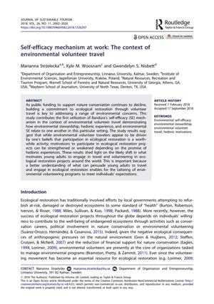 Self-efficacy mechanism at work: The context of environmental volunteer travel