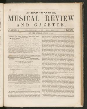 Primary view of New York Musical Review and Gazette, Volume 7, Number 21, October 18, 1856