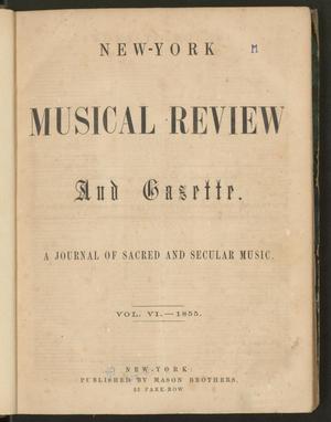 Primary view of object titled 'New York Musical Review and Gazette, Volume 6, Index'.