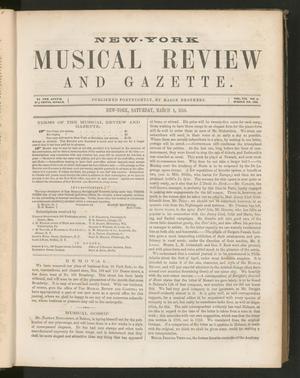Primary view of New York Musical Review and Gazette, Volume 7, Number 5, March 8, 1856