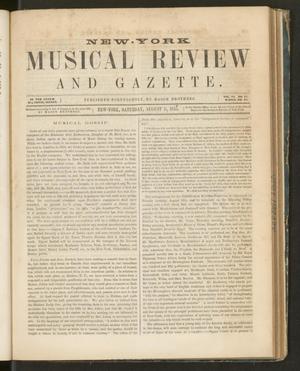 Primary view of New York Musical Review and Gazette, Volume 6, Number 17, August 11, 1855