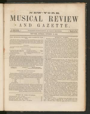 Primary view of New York Musical Review and Gazette, Volume 7, Number 24, November 29, 1856