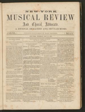 Primary view of object titled 'New-York Musical Review and Choral Advocate, Volume 6, Number 10, May 10, 1955'.