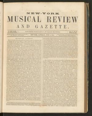 Primary view of New York Musical Review and Gazette, Volume 6, Number 12, June 2, 1855