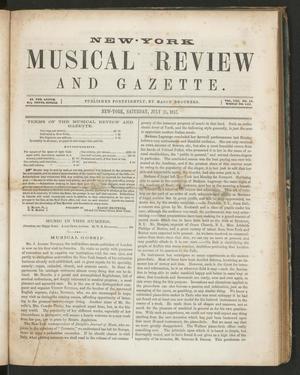 Primary view of New York Musical Review and Gazette, Volume 8, Number 15, July 25, 1857