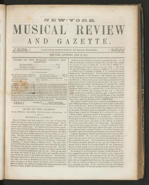 New York Musical Review and Gazette, Volume 8, Number 12, June 13, 1857