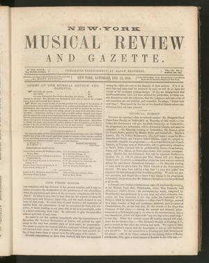 Primary view of New York Musical Review and Gazette, Volume 7, Number 4, February 23, 1856