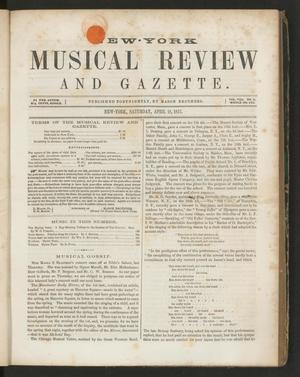 Primary view of New York Musical Review and Gazette, Volume 8, Number 8, April 18, 1857