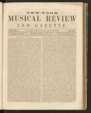 Primary view of New York Musical Review and Gazette, Volume 6, Number 13, June 16, 1855