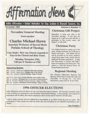 Affirmation News, Volume 4, Number 11, November 1995