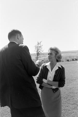 Primary view of [Alice Faye being interviewed, 2]