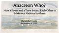 Presentation: Anacreon Who? How a Poem and a Tune Found Each Other to Make our Nati…