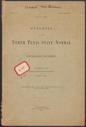 Primary view of Catalog of North Texas State Normal College: July 1905