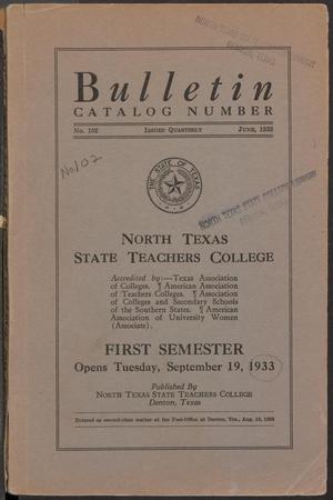 Primary view of Catalog of North Texas State Teachers College: 1933-1934