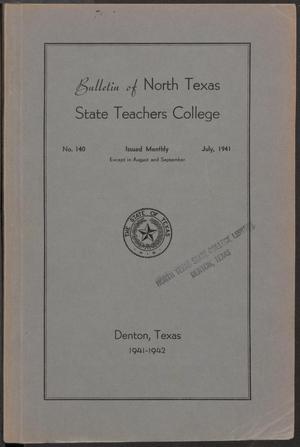 Primary view of Catalog of North Texas State Teachers College: 1941-1942