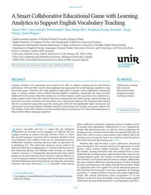 Primary view of A Smart Collaborative Educational Game with Learning Analytics to Support English Vocabulary Teaching