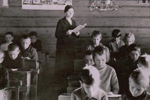 Primary view of [Bloomfield teacher and her students]