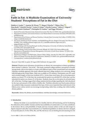 Faith in Fat: A Multisite Examination of University Students’ Perceptions of Fat in the Diet