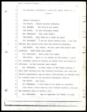 Primary view of [A court transcript for a case involving Pedro J. Gonzalez]