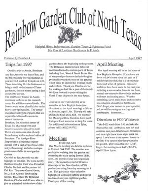 Rainbow Garden Club of North Texas Newsletter, Volume 5, Number 4, April 1997