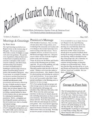 Rainbow Garden Club of North Texas Newsletter, Volume 5, Number 5, May 1997