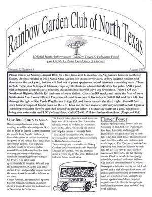 Rainbow Garden Club of North Texas Newsletter, Volume 5, Number 8, August 1997