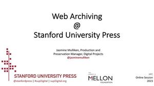 Web Archiving @ Stanford University Press