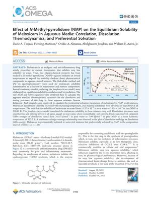 Effect of N-Methyl-pyrrolidone (NMP) on the Equilibrium Solubility of Meloxicam in Aqueous Media: Correlation, Dissolution Thermodynamics, and Preferential Solvation