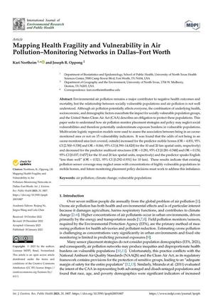 Primary view of Mapping Health Fragility and Vulnerability in Air Pollution–Monitoring Networks in Dallas–Fort Worth