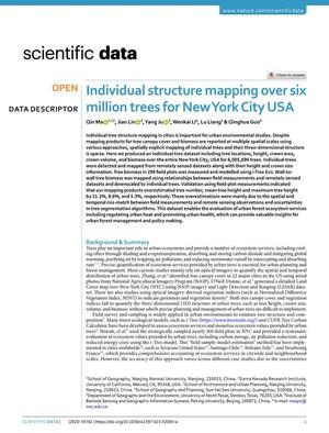 Individual structure mapping over six million trees for New York City USA