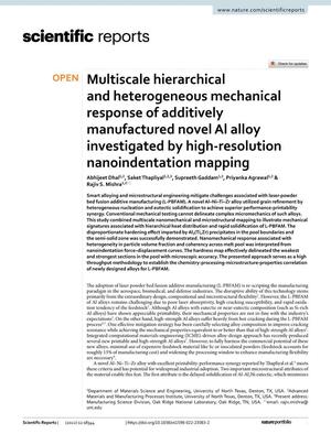 Multiscale hierarchical and heterogeneous mechanical response of additively manufactured novel Al alloy investigated by high-resolution nanoindentation mapping