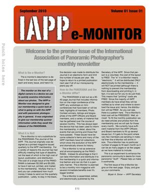 Primary view of object titled 'IAPP e-Monitor, Volume 1, Number 1, September 2010'.