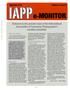 Journal/Magazine/Newsletter: IAPP e-Monitor, Volume 1, Number 1, September 2010