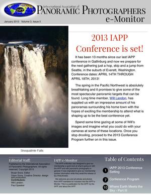 International Association of Panoramic Photographers e-Monitor, Volume 3, Number 5, January 2013